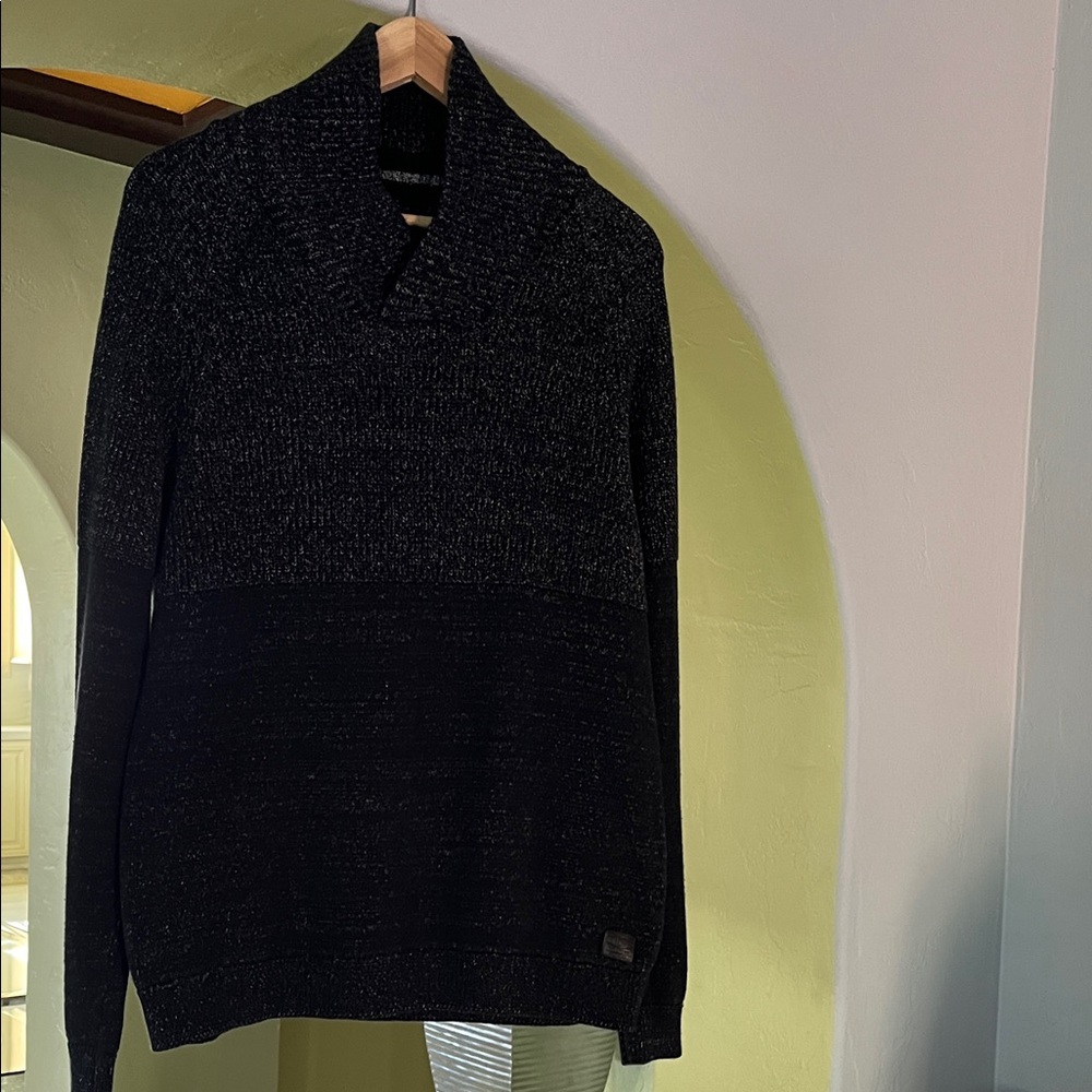 Elegant Black Turtleneck Sweater for Men